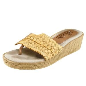 Sbicca Size 7 M Women Sandal Flip Flop Brown‎ Leather